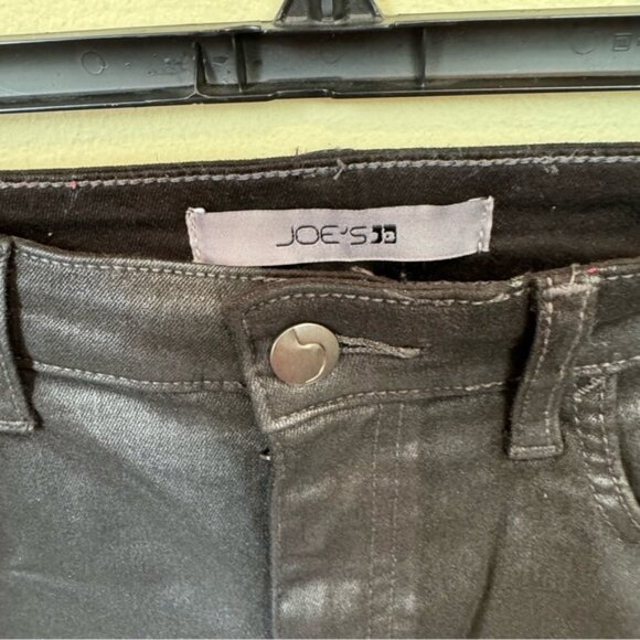 JOE’S Jeans Charlie Coated Silver High Rise Pocket Stretch Zip Denim Leather 29 - Picture 9 of 15